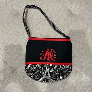 Homemade purse with M monogram